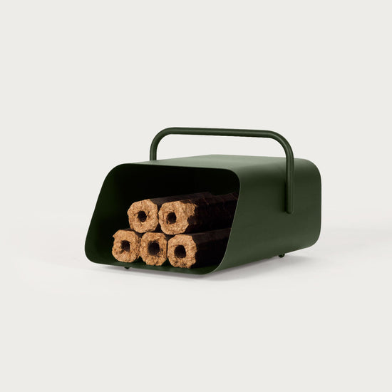 Cozy Wood Basket - Dark Green