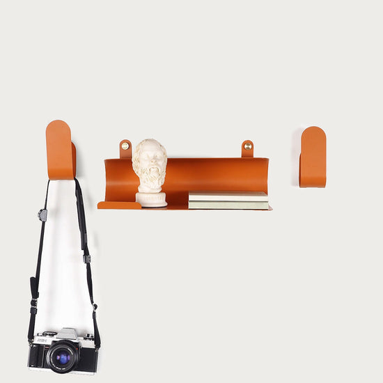 Flow Set of 2 Wall Shelf and Hanger - Orange